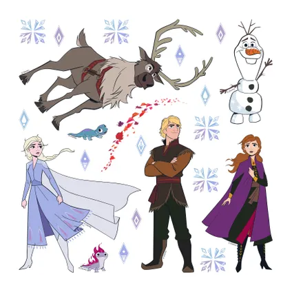 Disney sticker mural La Reine des neiges bleu, marron et violet - 30 x 30 cm - 600231 2