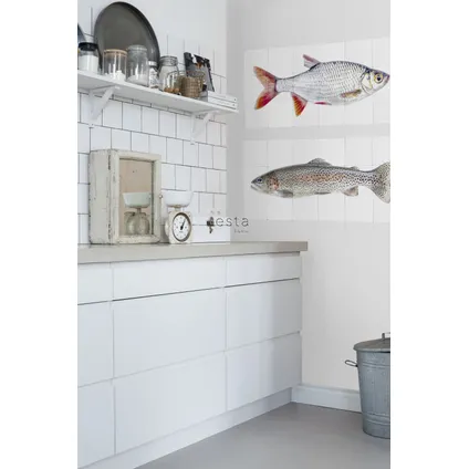ESTAhome muursticker vis grijs en rood - 97 x 48,5 cm - 159029 3