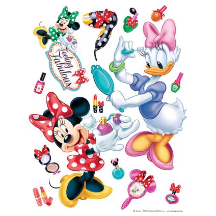 Disney sticker mural Minnie Mouse & Daisy Duck rose, rouge et violet - 65 x 85 cm - 600135
