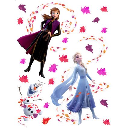 Disney sticker mural La Reine des neiges Anna & Elsa bleu, violet et marron - 65 x 85 cm - 600169
