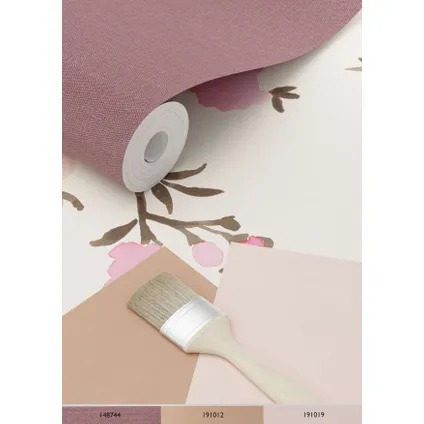 ESTAhome eco-texture vliesbehang kersenbloesems beige en roze - 0,53 x 10,05 m 4