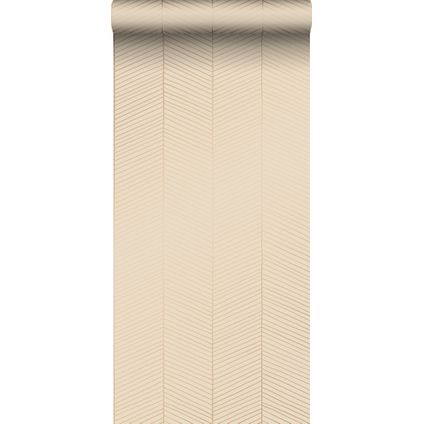ESTAhome behang visgraat-motief licht perzikroze - 0,53 x 10,05 m - 139450