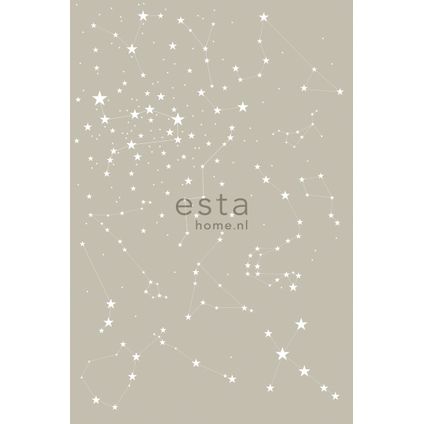 ESTAhome papier peint panoramique à motid d'étoiles taupe - 200 x 279 cm - 158705