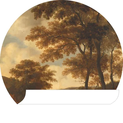 ESTAhome zelfklevende behangcirkel bosrijk landschap oranje - Ø 70 cm - 158988 7