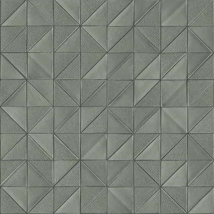 ESTAhome behangpapier grafisch 3D motief vergrijsd groen - 50 x 900 cm - 139328 9