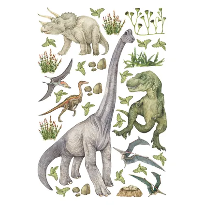 Sanders & Sanders muursticker dinosaurussen groen - 65 x 42.5 cm - 601344