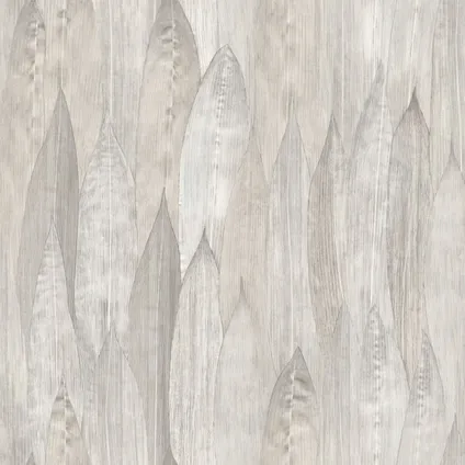 Origin Wallcoverings eco-texture vliesbehangpapier bladeren warm grijs 2