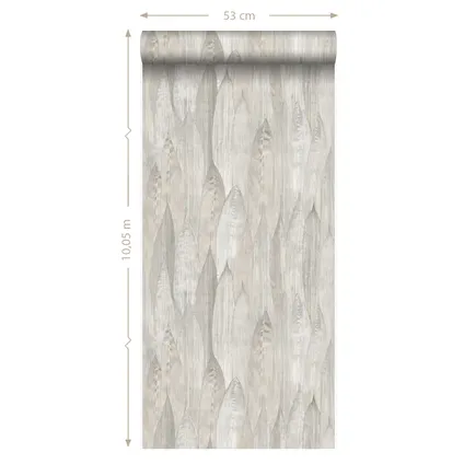 Origin Wallcoverings eco-texture vliesbehangpapier bladeren warm grijs 10