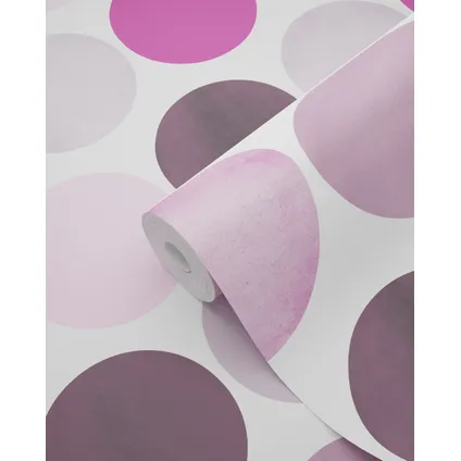 ESTAhome behangpapier grote stippen lila paars - 0,53 x 10,05 m - 138860 5