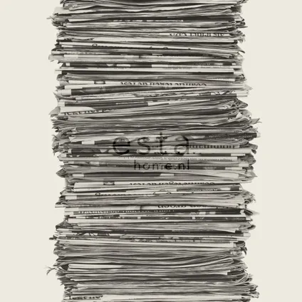 ESTAhome behangpapier kranten zwart en wit - 53 cm x 10,05 m - 137717 7