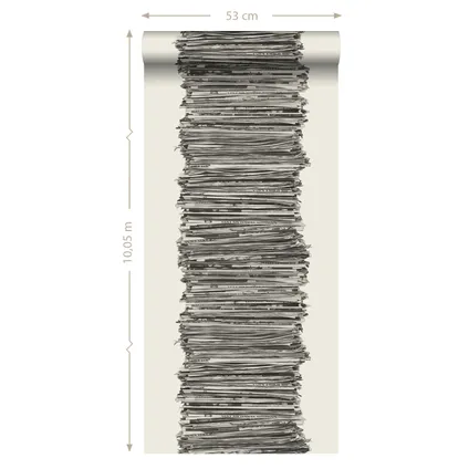 ESTAhome behangpapier kranten zwart en wit - 53 cm x 10,05 m - 137717 8