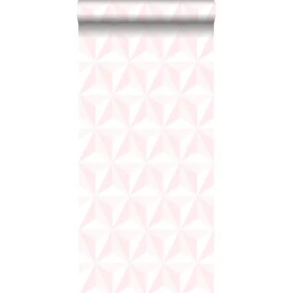 ESTAhome behangpapier grafisch 3D motief licht roze - 53 cm x 10,05 m - 138911