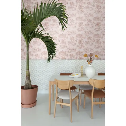 ESTAhome behang jungle dieren terracotta roze - 0,53 x 10,05 m - 139348 4