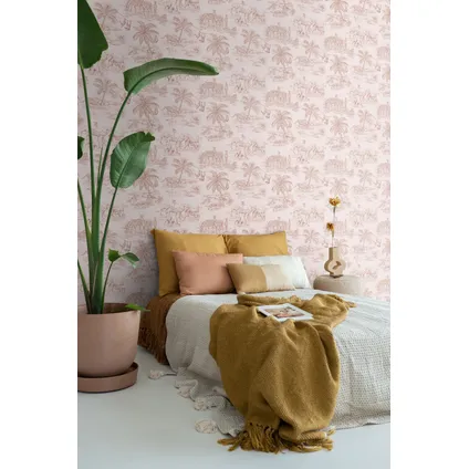 ESTAhome behang jungle dieren terracotta roze - 0,53 x 10,05 m - 139348 7