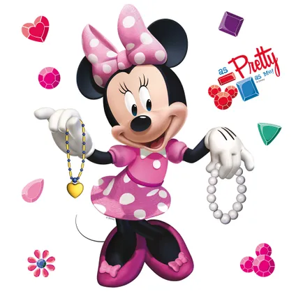 Disney muursticker Minnie Mouse roze - 30 x 30 cm - 600215