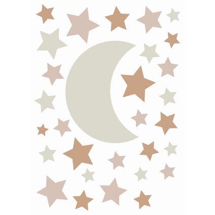 ESTAhome muursticker sterrenhemel zandkleurig en terracotta - 47,5 cm x 66 cm