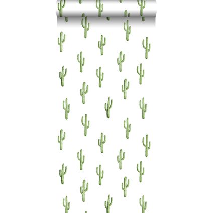 ESTAhome behang kleine woestijn cactussen tropisch junglegroen - 53 cm x 10,05 m