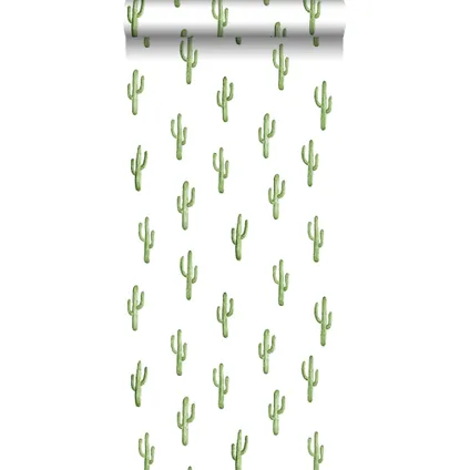 ESTAhome behang kleine woestijn cactussen tropisch junglegroen - 53 cm x 10,05 m