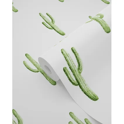 ESTAhome behang kleine woestijn cactussen tropisch junglegroen - 53 cm x 10,05 m 9