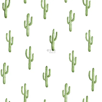 ESTAhome behang kleine woestijn cactussen tropisch junglegroen - 53 cm x 10,05 m 10