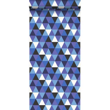 Origin Wallcoverings behangpapier grafische driehoeken blauw - 53 cm x 10,05 m