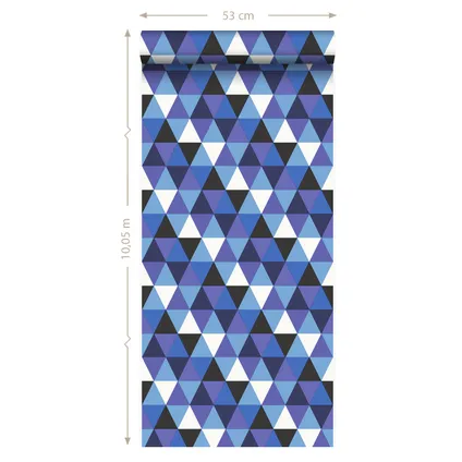 Origin Wallcoverings behang grafische driehoeken blauw - 53 cm x 10,05 m - 347205 6