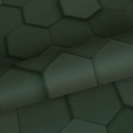 Origin Wallcoverings eco-texture vliesbehang 3d hexagon motief donkergroen 7