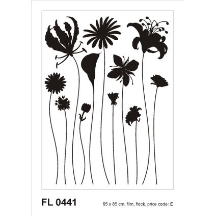 Sanders & Sanders sticker mural fleurs noir - 65 x 85 cm - 600252