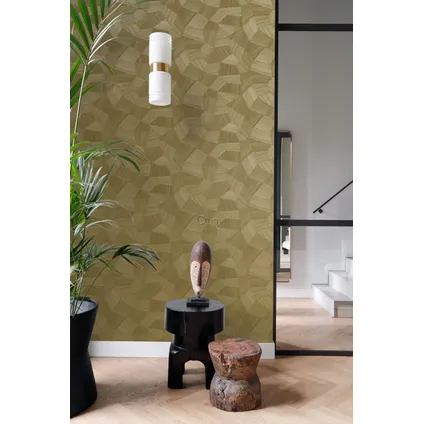 Origin Wallcoverings eco-texture vliesbehang grafisch 3D motief goud - 0.53 x 10.05 m 2