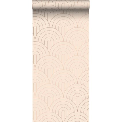 ESTAhome behang art deco bogen licht perzikroze en roségoud - 0,53 x 10,05 m - 139216