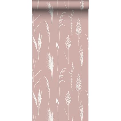 ESTAhome behangpapier pampasgras pluimen oudroze - 50 x 900 cm - 139386