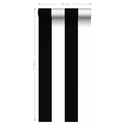 Sanders & Sanders behangpapier brede streep zwart en wit - 53 cm x 10,05 m - 935221 4