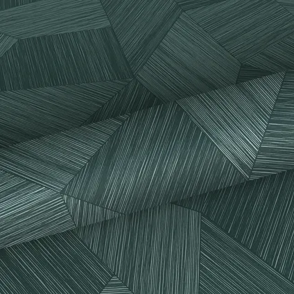 Origin Wallcoverings eco-texture vliesbehangpapier grafisch 3D motief petrolgroen 7