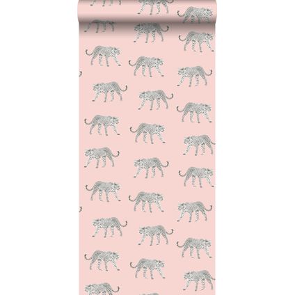 ESTAhome behangpapier panters zacht roze - 0,53 x 10,05 m - 139177