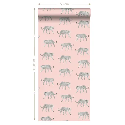 ESTAhome behangpapier panters zacht roze - 0,53 x 10,05 m - 139177 8