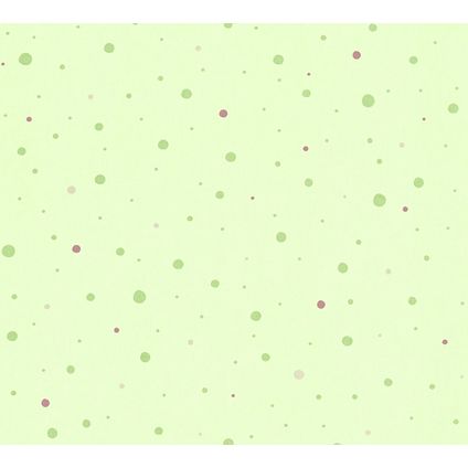 A.S. Création behang stippen groen en rood - 53 cm x 10,05 m - AS-358393