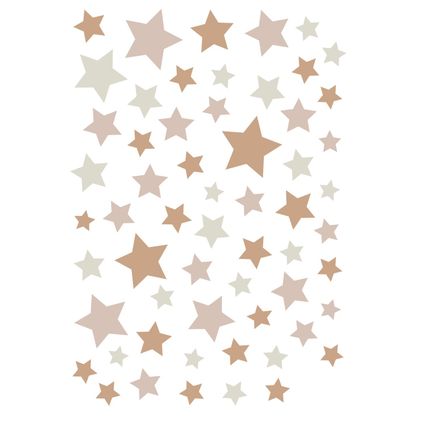 ESTAhome muursticker sterrenhemel zandkleurig en terracotta - 33 cm x 47,5 cm