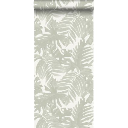 ESTAhome behangpapier tropische bladeren lichtgrijs - 0,53 x 10,05 m - 138989