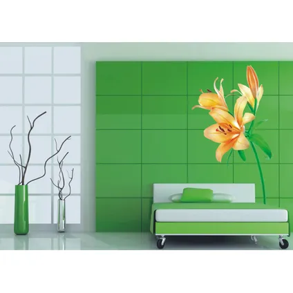 Sanders & Sanders sticker mural fleurs orange et vert - 65 x 85 cm - 600256 2