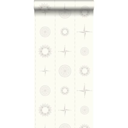 ESTAhome behangpapier windrozen zilver - 53 cm x 10,05 m - 136424