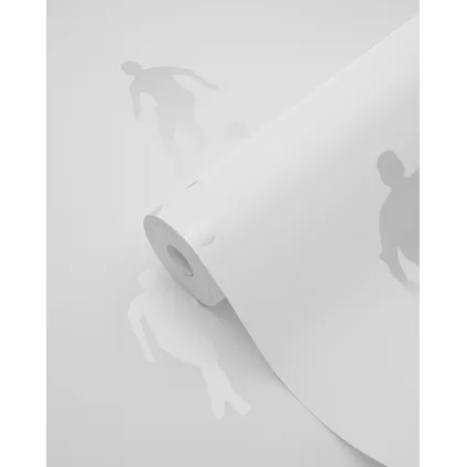 ESTAhome behang voetbalspelers zilver op wit - 53 cm x 10,05 m - 128802 6