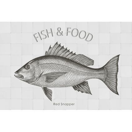 ESTAhome muursticker vis zwart - 145 x 97 cm - 159033