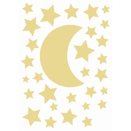 ESTAhome sticker mural ciel étoilé jaune - 47,5 cm x 66 cm - 156111