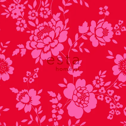 ESTAhome behangpapier bloemen rood en roze - 53 cm x 10,05 m - 115724 3