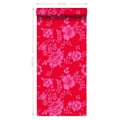 ESTAhome behangpapier bloemen rood en roze - 53 cm x 10,05 m - 115724 4