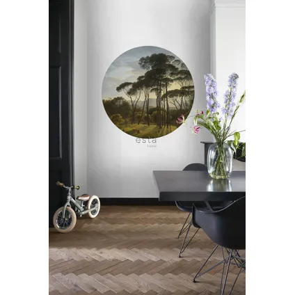 ESTAhome zelfklevende behangcirkel Italiaans landschap donkergroen - Ø 140 cm 4