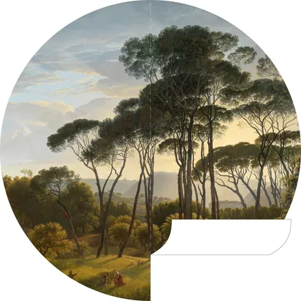 ESTAhome zelfklevende behangcirkel Italiaans landschap donkergroen - Ø 140 cm 8