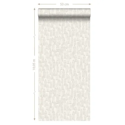 ESTAhome behangpapier Amsterdamse huizen zilver - 53 cm x 10,05 m - 137710 9