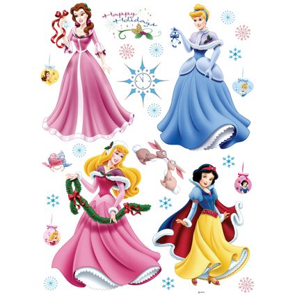 Disney sticker mural Princesses rose, jaune et bleu - 65 x 85 cm - 600206