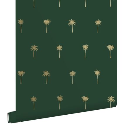 ESTAhome behang palmbomen emerald groen en goud - 0,53 x 10,05 m - 139160